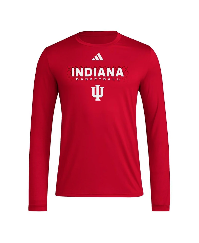 Adidas Men's Crimson Indiana Hoosiers Locker On-Court the Fade Long Sleeve T-Shirt