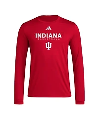Adidas Men's Crimson Indiana Hoosiers Locker On-Court the Fade Long Sleeve T-Shirt