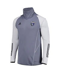 Adidas Men's Gray San Jose Earthquakes Warm Raglan Cold.rdy Top