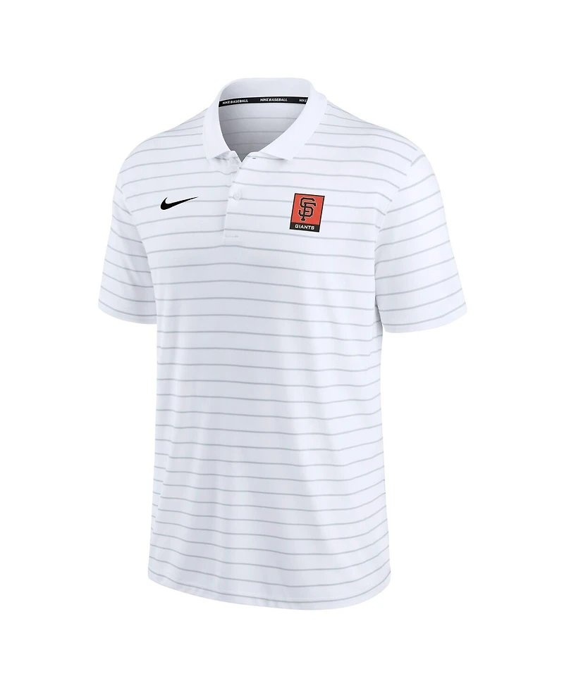 Nike Men's White San Francisco Giants Striped Polo Shirt