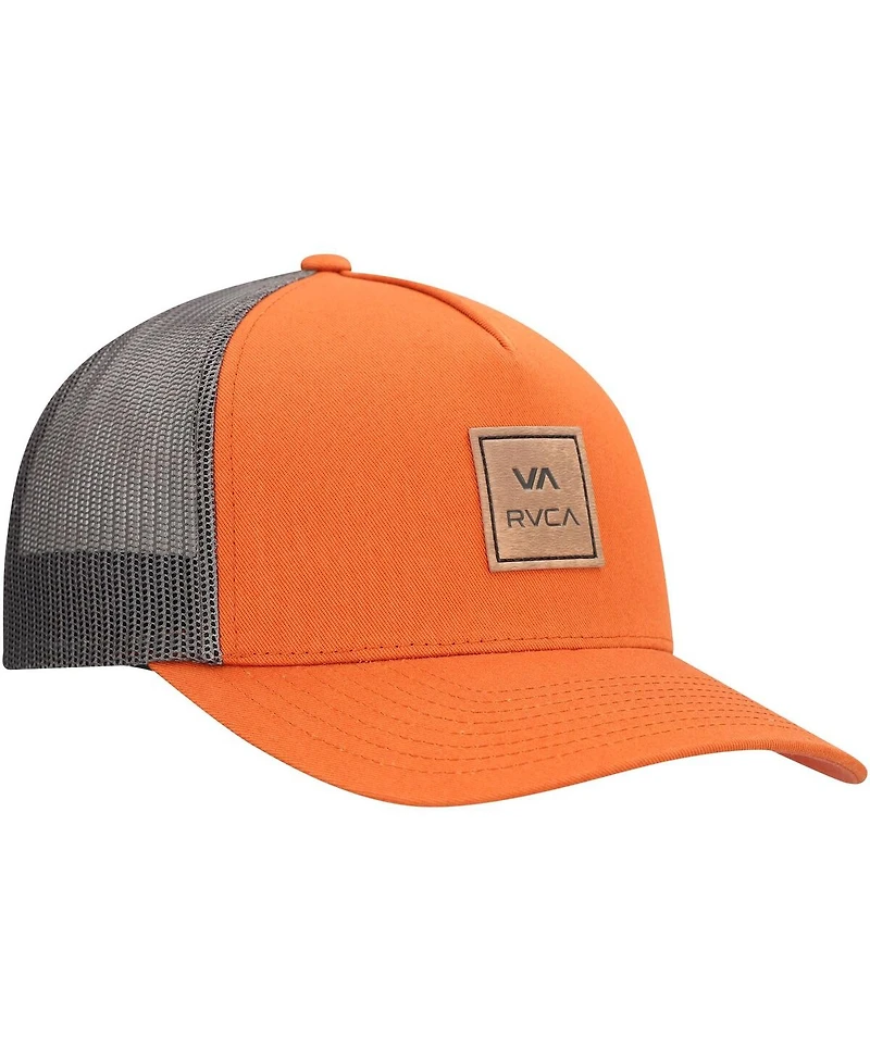 Rvca Men's Orange/Gray Va All The Way Trucker Adjustable Hat