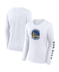Fanatics Women's White Golden State Warriors Long Sleeve T-Shirt