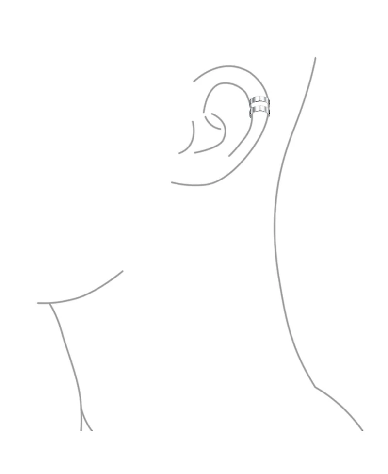 Bling Jewelry Tiny Modern Geometric Helix Wrap Two Band Ear Cuffs Cartilage Lobe Earrings Rose Gold Plated Silver