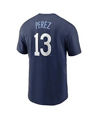 Nike Men's Salvador Perez Navy Kansas City Royals 2024 Connect Fuse Name Number T-Shirt