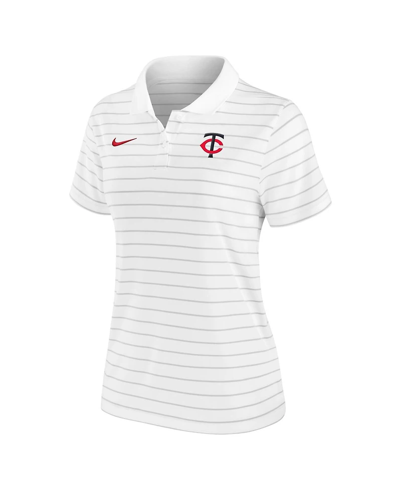 Nike Women's White Minnesota Twins Authentic Collection Victory Performance Polo Shirt