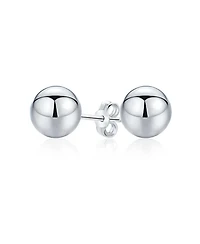 Bling Jewelry Minimalist Plain Simple Round Bead Ball Tragus Cartilage Stud Earrings Shiny Polish .925 Sterling Silver