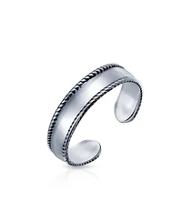Bling Jewelry Mid Finger Braided Bali Midi Toe Ring or Pinky Ring Oxidized .925 Silver Sterling Adjustable