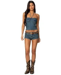 Edikted Womens Jagger Denim Matching Sets