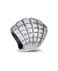 Bling Jewelry Nautical Tropical Vacation Beach Clam Shell Charm Bead Oxidized .925 Sterling Silver