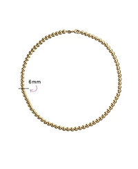 Bling Jewelry Classic Simple 6MM Round Bead Strand Necklace Gold 16 Inch