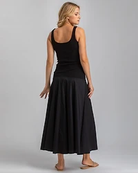 Pietro Brunelli Maternity Maternity Sleeveless Rib Knit Jersey & Cotton Mirabelle Twofer Dress