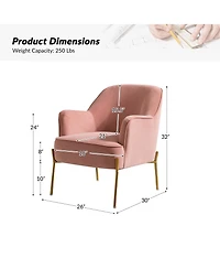 Barbara Wooden Arm Chair with Metal Legs