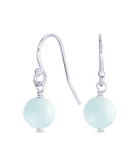 Bling Jewelry Basic Round 8MM Bead Drop Earrings with Fish Hook Sterling Silver