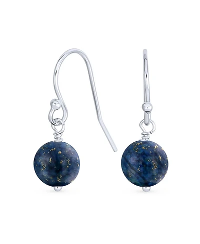 Bling Jewelry Simple Basic Round 8MM Bead Ball Drop Dangle Earrings Secure French Fish Hook Wire .925 Sterling Silver