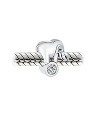 Bling Jewelry Lucky Animal Good Luck Trunk Up Circus Elephant Bezel Cz Bead Charm .925 Sterling Silver