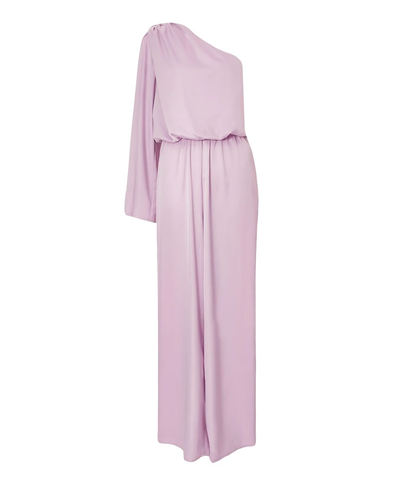Quiz Women's One Sleeved Satin Jumpsuit With Scarf Detail