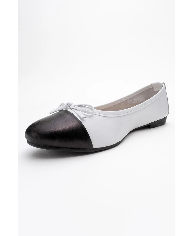 Rayne Cap Toe Leather Ballet Flats (Women)