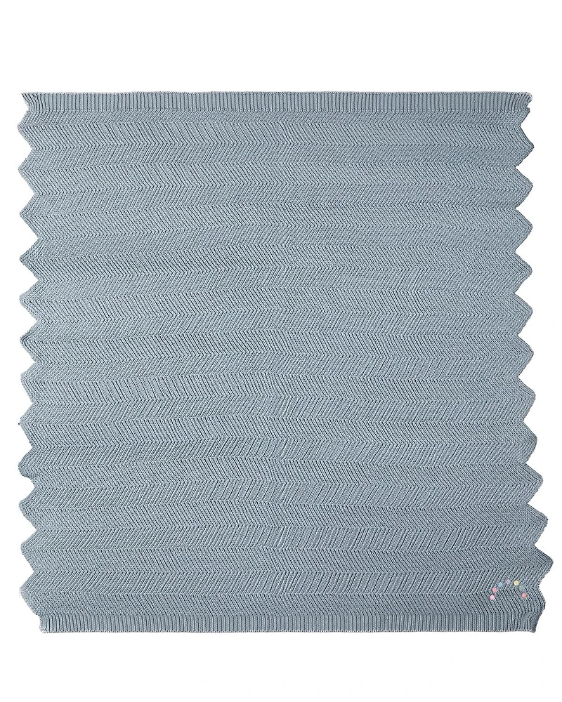 MeMoi Baby Herringbone Knit 100% Cotton Blanket with Carry Pouch