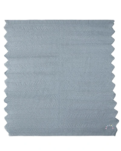 MeMoi Baby Herringbone Knit 100% Cotton Blanket with Carry Pouch