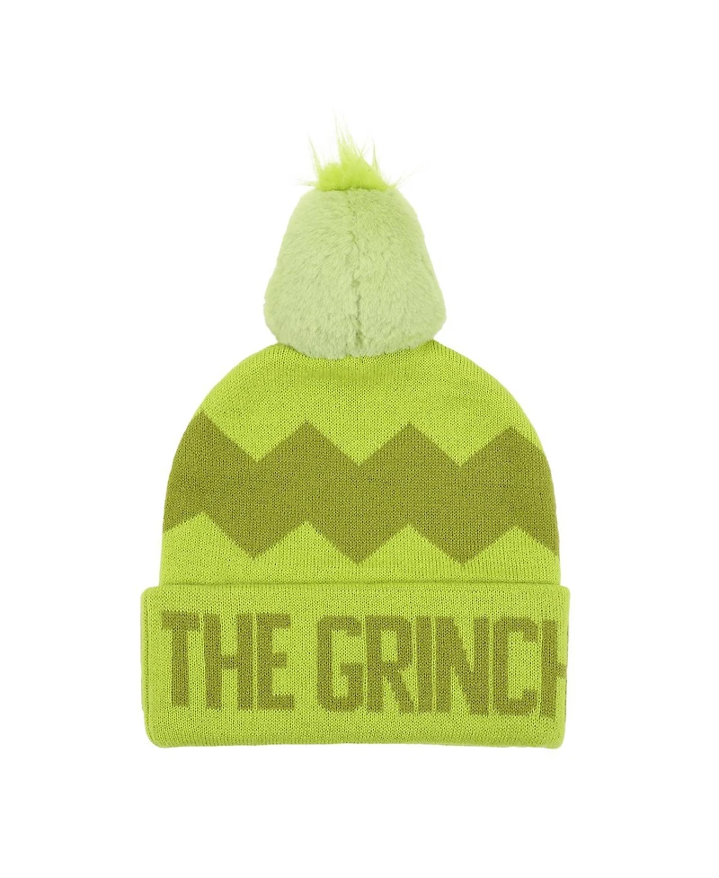 The Grinch Men's Green Beanie With Plush Character Pom