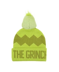 The Grinch Men's Green Beanie With Plush Character Pom