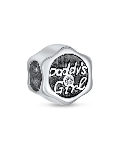 Bling Jewelry Father's Love Cz Daddy's Charm Bead Daughter Sterling Silver Fits Bracelet