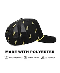 Pokemon Men's Pikachu Thunderbolt Pattern Black Trucker Hat