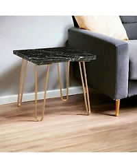Modern Faux Marble Side Table for Small Spaces and Accent Use