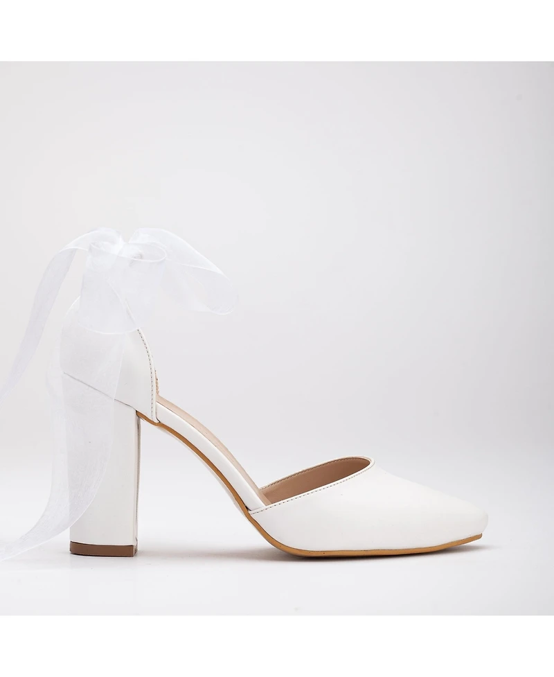 Gisele High Block Heels with Ribbon