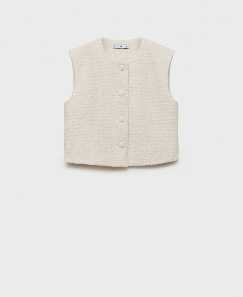 Mango Women's Tweed Buttons Vest