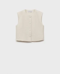 Mango Women's Tweed Buttons Vest