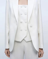Mango Women's Double-Breasted Suit Vest Jacket