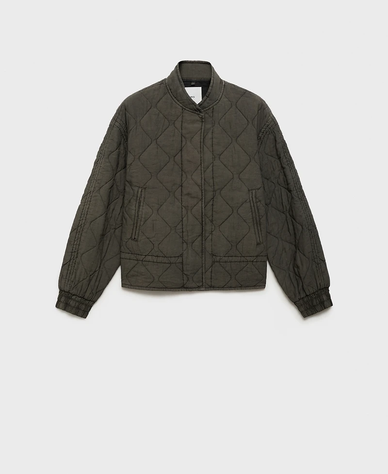 Mango Women's Quilted Bomber Jacket