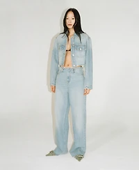 Mango Women's Denim Frayed Hem Jacket