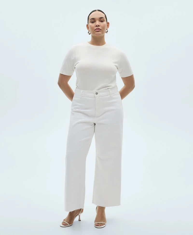 Mango Women's Catherin Culotte High-Rise Jeans