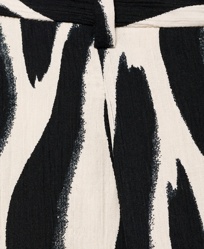 Mango Women's Zebra Print Straight Trousers