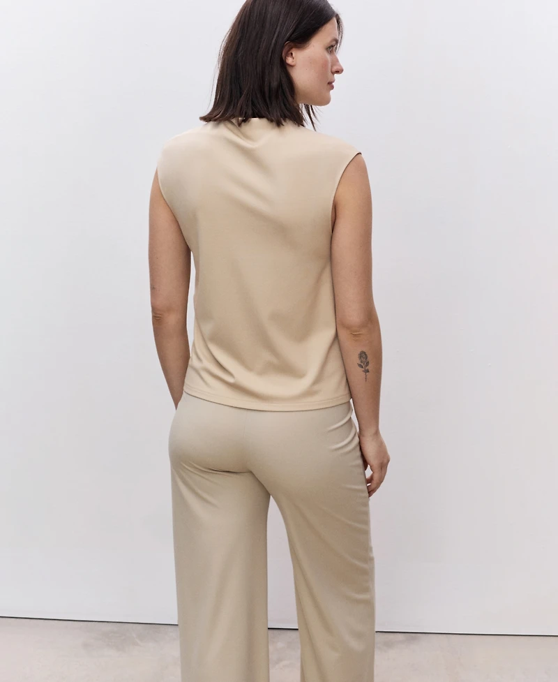 Mango Women's Fine-Knit Wide Leg Trousers