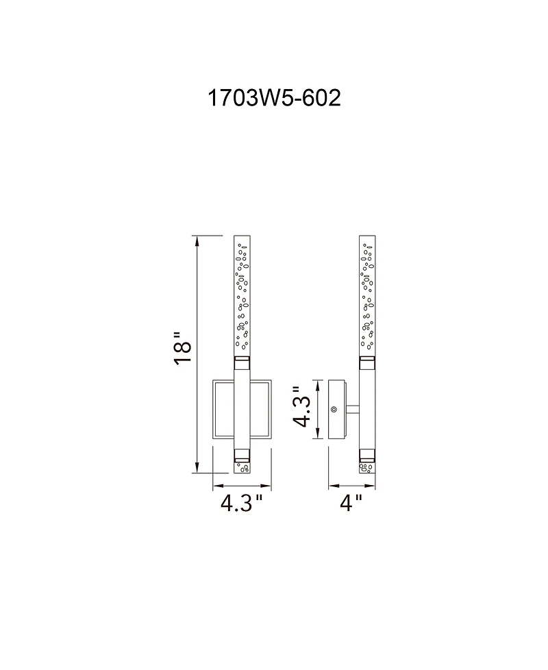 Cwi Lighting 4.3" Metal Dragonswatch Integrated Led Wall Light