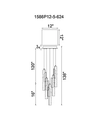 Cwi Lighting 18" Metal Valira Integrated Led Mini Pendant