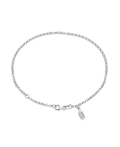 Bling Jewelry Vacation Dangle Charm Beach Flip Flop Sandal Anklet Ankle Bracelet .925 Sterling Silver Adjustable 9 To 10 Inch