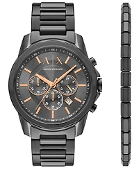 A|X Armani Exchange Men's Quartz Chronograph Gunmetal Stainless-Steel Watch, 44mm