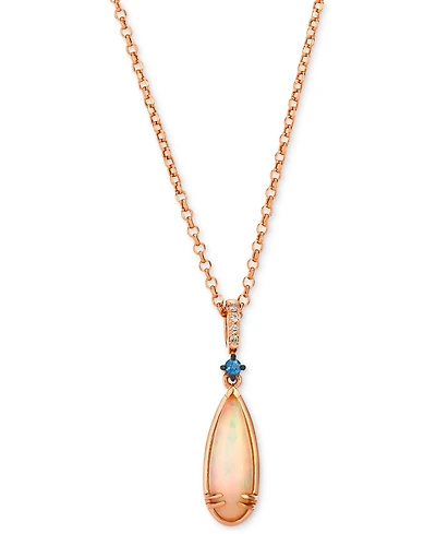 Le Vian Neopolitan Opal (1 ct. t.w.), Blueberry Sapphire & Nude Diamond Pendant Necklace in 14k Rose Gold, 19"