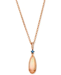 Le Vian Neopolitan Opal (1 ct. t.w.), Blueberry Sapphire & Nude Diamond Pendant Necklace in 14k Rose Gold, 19"