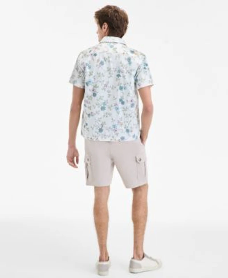 Sun Stone Mens Textured Polo Shirt Relaxed Fit Cargo Shorts Clyde Floral Shirt Exclusively At Macys