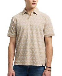 Men's Kindell Regular-Fit Wave-Print Polo Shirt