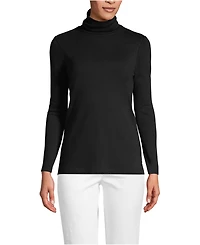 Lands' End Women's Supima Cotton Fitted Long Sleeve Turtleneck