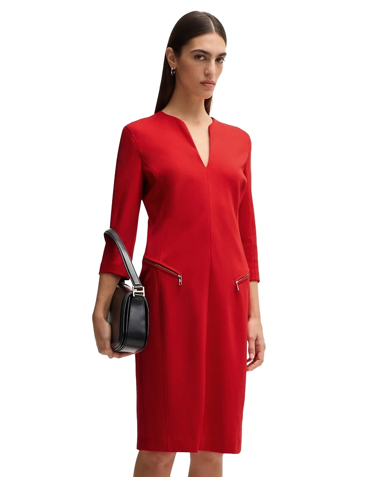 Boss by Hugo Boss Women's Cropped Sleeve V-Neck Dress