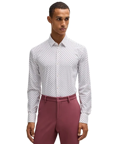 Boss by Hugo Men's Slim-Fit Geometric Print Performance Shirt