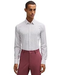 Boss by Hugo Men's Slim-Fit Geometric Print Performance Shirt