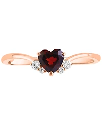Lali Jewels Garnet (1/2 ct. t.w.) & Diamond (1/20 ct. t.w.) Ring in 14k Rose Gold